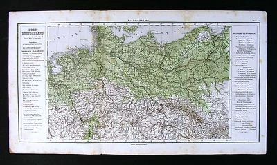 1865 Sydow Map - Physical Germany Prussia Poland Bohemia Czech Holland - Europe - Image 1 of 3