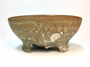 Signed Marked Studio Art Pottery Japanese Inspired Footed Stoneware bowl - Picture 1 of 10