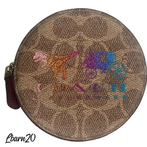 88767 Coach T-Rex Rexy Dinosaur Coin Bag in Rust Deep Red NWT Pride Rainbow Bag - Picture 1 of 9