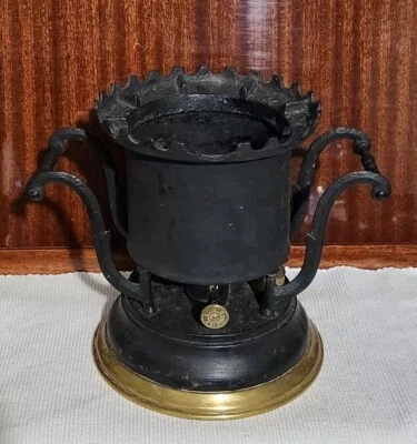 Ancien Réchaud Chauffe Plat à Pétrole Breveté Paris en Fonte et Cuivre France - Photo 1/4
