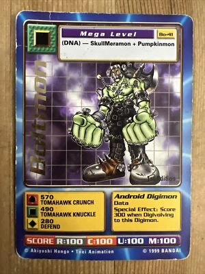 Boltmon Bo-41 1st Edition Unlimited Digimon CCG 1999 Bandai DAMAGED - Image 1 of 2