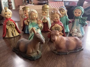 Josef Originals Vintage Chalk ware Nativity Figurines Made In Korea - Picture 1 of 20