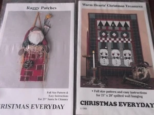 2 WEIHNACHTEN ALLTAG VOLLE GRÖSSE MUSTER RAGGY PATCHES WEIHNACHTSMANN & STEPPDECKE WARME HERZEN - Bild 1 von 5