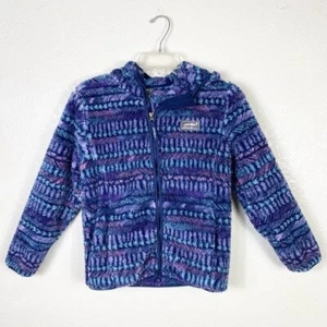 Girl’s Eddie Bauer Blue & Purple Faux Fur Zip Up Teddy Jacket Size M - Picture 1 of 4
