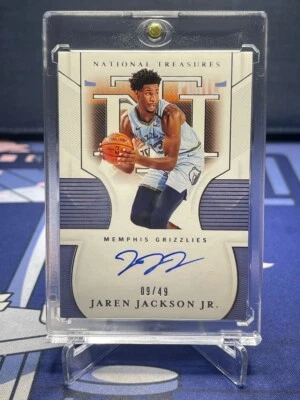 2020-21 Panini National Treasures Signatures Jaren Jackson Jr #S-JJJ Auto /49 - Image 1 of 2