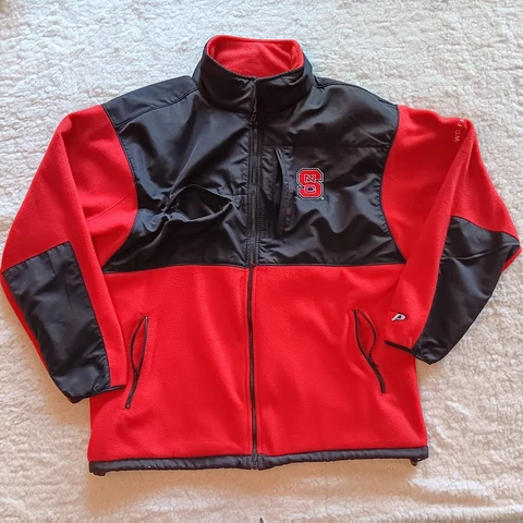 Pro Player NCAA NC STATE WOLFPACK Red/Black Full Zip Up Fleece Jacket Men’s XL Cover