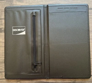 Ten 10 Discover Guest Check Presenter - Black waitstaff book w/ zipper NEW - Picture 1 of 4