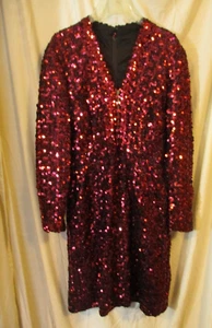 Vintage sequin Dress short mini long sleeve Adde California Small - Picture 1 of 11