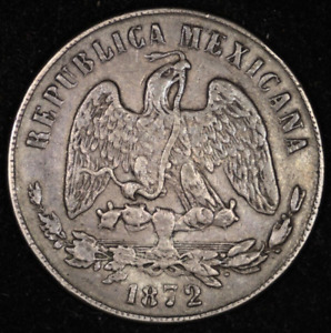 1872 Pi O Mexico Silver Peso