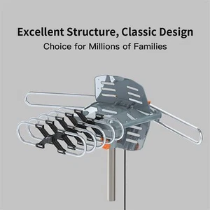 990 Mile HDTV Outdoor Amplified TV Antenna 36dB Rotate 360° UHF VHF FM - Picture 1 of 14