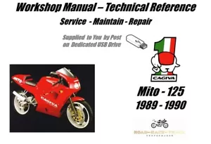 Cagiva Mito 125 Manual de taller de reparación de servicio USB 1989-1990 - Imagen 1 de 8