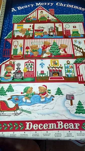 New Beary Merry Christmas Advent Calendar Fabric Panel Bears - Picture 1 of 4