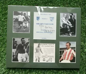 STANLEY MATTHEWS STOKE CITY DINNER PAGE SIGNED DISPLAY FOOTBALL 12x10 COA SPT - Picture 1 of 12