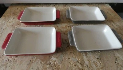 Staub 4 plats à four céramique émaillée 2 rouge 2 gris (10) - Photo 1/3