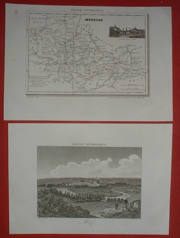CLA 058 Carte de 1835 de la MOSELLE ++ 1 Gravure de Metz - Photo 1/1