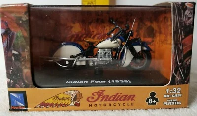 Indian Four 1939 Blue and White NIB 1:32 Cast by Indian Motorcycles - Image 1 of 4