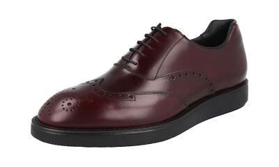 Zapatos de vestir PRADA Oxford Brogue de cuero Tenis Suela Borgoña - EE. UU. 6 UE 39 Foto 1 de 4