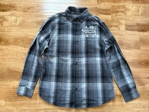 Assholes*s Live Forever Shirt Men's XL Flannel BlackWhite Plaid Skulls Button Up - Picture 1 of 8