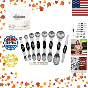 Juego de Cucharas Medidoras Magnéticas de Acero Inoxidable para Cocina y Repo... - Picture 1 of 11