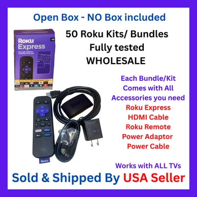 LOT of 50 - Wholesale Bulk Roku Express HD Streaming Media Player - Black - Image 1 of 2