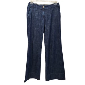 J. Jill Dark Wash Denim Wide Leg Trouser Pants Women's 6 - Picture 1 of 11