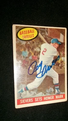 ROY SIEVERS autograph...1959 Topps #465...Washington Senators... - Image 1 of 4