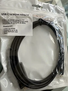 2M USB C to HDMI Cable for TV Adapter Phone Samsung Tablet @ 60Hz Refresh Rate - Zdjęcie 1 z 3
