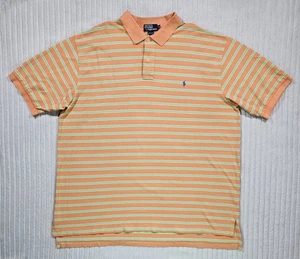 Polo Ralph Lauren Polo Shirt Uomo 3XLT Arancione Verde Righe Blu Pony XXXLT - Foto 1 di 11