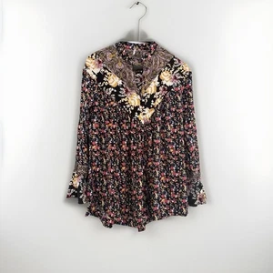 Free People Wildflower Fields Boho Print Tunic Top Size XS - Picture 1 of 9