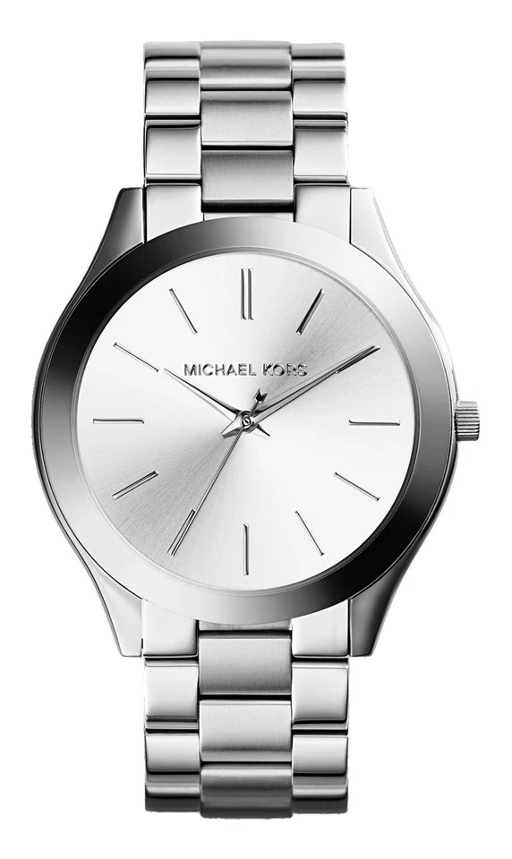 Michael Kors Slim Runway 42 mm Stainless Steel Case Women's Wrist Watch, White Dial - (MK3178)