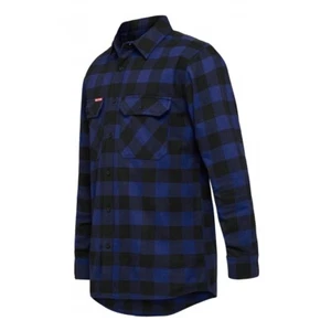 2 x Mens Hard Yakka Foundation New Check Flannel Shirt Blue Y07295 - Picture 1 of 3