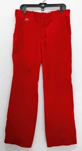 LACOSTE PANTS MEN'S 33X29.5 RED FLAT FRONT STRAIGHT COTTON CASUAL TROUSERS - Picture 1 of 8