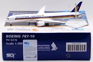 Modelo de avión fundido a presión SQ Wings 1:200 Singapore Airlines Boeing B787-10 9V-SCN - Imagen 1 de 16