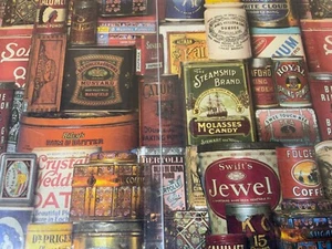 VTG 1982 Current Wrapping Paper Gift Wrap NISP Old Time Kitchen Collectible Tins - Picture 1 of 5