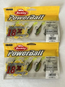 2-PACK Berkley Power Bait 2" Pre-Rigged 1/8 oz Pogy Swim Shad FireTiger (Pz9) - Picture 1 of 3