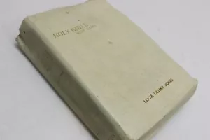 Vintage Holy Bible King James Version Red Letter White Leather Illustrated - Picture 1 of 5