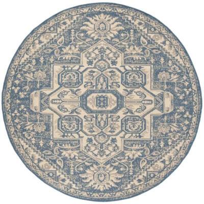 SAFAVIEH Indoor Outdoor BHS138N Beach House Cream / Blue Rug - Image 1 of 4