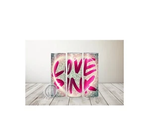 20 Oz Tumbler |Faux Love Pink | Skinny | Straight | Sublimation - Picture 1 of 12