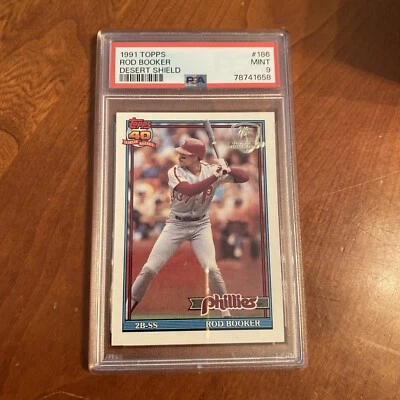1991 Topps Desert Shield #186 ROD BOOKER PSA 9 PHILLIES - Image 1 of 2