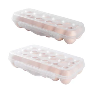 1pc 12/18 Grids Transparent Egg Box Stacked Fridge Egg Holder Food-grade PP - Picture 1 of 14