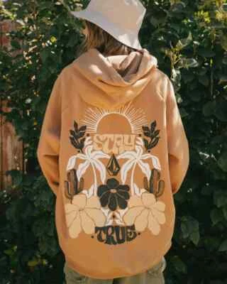 Volcom Parrott Paints Pullover Womens Hoodie - Vintage Brown S NWT - Image 1 of 4