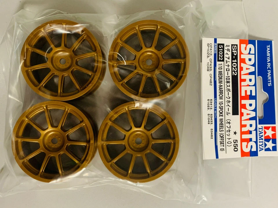 TAMIYA RC 4x Jantes 24mm (Offset 0) 10 Branches Gold 1/10 51022 0525