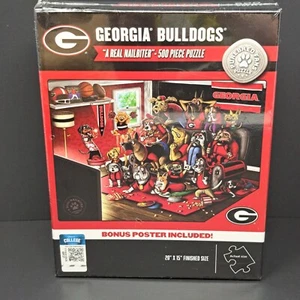 Georgia Bulldogs Purebred Fans 500 Piece Puzzle Bonus Poster Imperfect Packaging - Picture 1 of 12