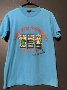 Vintage Single Stitch Rainbow Casino Nekoosa Wisconsin T Shirt Medium