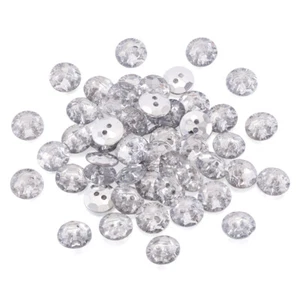100 piezas Botones de cristal acrílico de 2 orificios 13 mm Cierre de fijación de costura de estrás - Imagen 1 de 6
