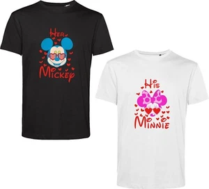 Valentines Day Couple Matching Pack T Shirt Mickey Minnie Mouse Unisex Gift Top - Picture 1 of 6