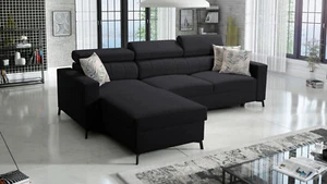 Sofa mit Ottomane Ecksofa mit Schlaffunktion Couch BALTIC I MAXI Farbe wählbar - Bild 1 von 19