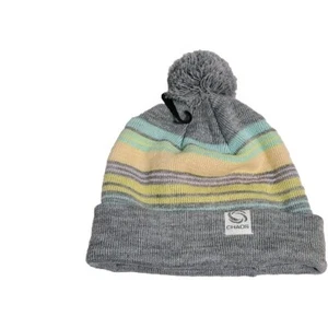 New Chaos womens/Teen Knit Hat Pom Pom Pastel Colors + Gray Fine O/S No Tags - Picture 1 of 3
