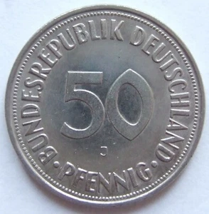 Coin Federal Republic of Germany 50 Pfennig 1968 J in Uncirculated - Picture 1 of 2