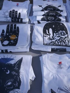 T SHIRTS-DIFFERENT ORIGINAL GRAPHICS-VARIOUS SIZES-WHITE - Picture 1 of 9